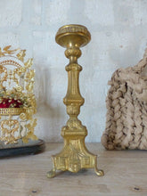 Load image into Gallery viewer, 19&quot; Large 19th century French Church Candlestick - Gilded Brass
