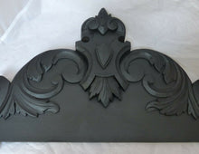 Load image into Gallery viewer, 36&quot; XL Large Antique French Hand Carved Wood Blacked Pediment Salvage 19TH
