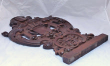 Load image into Gallery viewer, 21&quot; Antique Carved Architectural Furniture Panel Salvage Gothic 19th Coat of Arm
