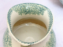 Load image into Gallery viewer, Antique French Floral Ceramic Toilet set Pitcher &amp; Basin bowl SARREGUEMINES 1900
