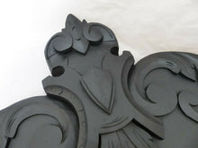 Load image into Gallery viewer, 36&quot; XL Large Antique French Hand Carved Wood Blacked Pediment Salvage 19TH
