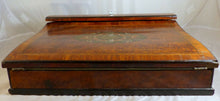 Load image into Gallery viewer, Antique French Napoleon III Marquetry Inlay 13&quot; Ecritoire Writer&#39;s Box Boulle
