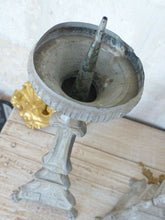 Load image into Gallery viewer, 23&quot; Pair of Large 19th century French Church Candlesticks - Brass &amp; Grey Patina
