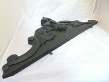 Load image into Gallery viewer, 36&quot; XL Large Antique French Hand Carved Wood Blacked Pediment Salvage 19TH
