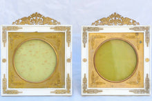 Load image into Gallery viewer, Antique PAIR French Bronze Photo Miniature Portrait Frame Sphynx Appliques 19TH
