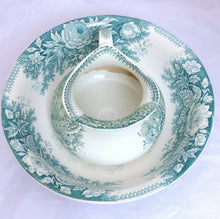 Load image into Gallery viewer, Antique French Floral Ceramic Toilet set Pitcher &amp; Basin bowl SARREGUEMINES 1900
