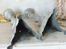 Load image into Gallery viewer, 23&quot; Pair of Large 19th century French Church Candlesticks - Brass &amp; Grey Patina
