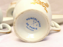 Load image into Gallery viewer, Superbe ancien Tête à tête Porcelaine de Paris Décor Empire doré Service à Café
