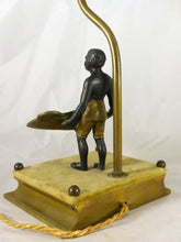 Load image into Gallery viewer, ANCIENNE LAMPE AFRICANISME BRONZE PERSONNAGE XIXème / ANTIQUE LAMP 19th
