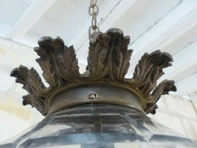 Load image into Gallery viewer, XL Gorgeous French Hall Lantern 1900 Chandelier Ceiling Gilded Bronze Cut Glass
