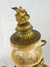 Load image into Gallery viewer, Ancienne Paire de Cassolettes XIXè Style LOUIS XVI Marbre et Bronze Doré 32cm
