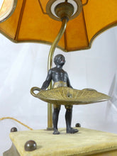 Load image into Gallery viewer, ANCIENNE LAMPE AFRICANISME BRONZE PERSONNAGE XIXème / ANTIQUE LAMP 19th
