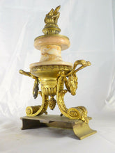 Load image into Gallery viewer, Ancienne Paire de Cassolettes XIXè Style LOUIS XVI Marbre et Bronze Doré 32cm
