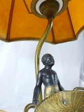 Load image into Gallery viewer, ANCIENNE LAMPE AFRICANISME BRONZE PERSONNAGE XIXème / ANTIQUE LAMP 19th
