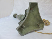 Load image into Gallery viewer, 18&quot; Large Antique French Painted Spelter Lamp Empire style 1900 Lion Tripod
