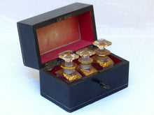 Load image into Gallery viewer, BACCARAT Antique French Perfume Caddy Signed JENSEN Paris Boulle Box Gilded 1850
