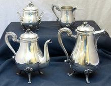 Load image into Gallery viewer, CHRISTOFLE MARLY Coffee &amp; Tea Service Creamer Sugar Bowl 4 pieces Nice Condition
