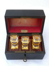 Load image into Gallery viewer, BACCARAT Antique French Perfume Caddy Signed JENSEN Paris Boulle Box Gilded 1850
