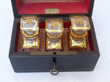 Load image into Gallery viewer, BACCARAT Antique French Perfume Caddy Signed JENSEN Paris Boulle Box Gilded 1850
