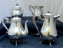 Load image into Gallery viewer, CHRISTOFLE MARLY Coffee &amp; Tea Service Creamer Sugar Bowl 4 pieces Nice Condition
