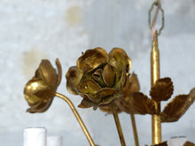 Load image into Gallery viewer, Gorgeous Gilded Chandelier Roses Ceiling 70&#39;s Regency Mid Century HANS KOGL sty.
