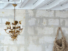 Load image into Gallery viewer, Gorgeous Gilded Chandelier Roses Ceiling 70&#39;s Regency Mid Century HANS KOGL sty.
