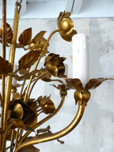 Load image into Gallery viewer, Gorgeous Gilded Chandelier Roses Ceiling 70&#39;s Regency Mid Century HANS KOGL sty.
