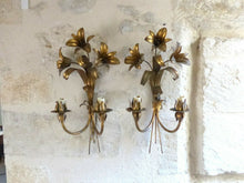 Load image into Gallery viewer, Gorgeous Gilded Brass Wall Light Sconce 70&#39;s Regency Mid Century HANS KOGL style
