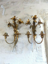 Load image into Gallery viewer, Gorgeous Gilded Brass Wall Light Sconce 70&#39;s Regency Mid Century HANS KOGL style
