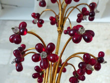 Load image into Gallery viewer, Gorgeous Vintage Macaroni Beaded Murano Drops Chandelier Italian Red Prism 1950
