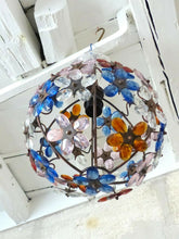 Load image into Gallery viewer, Gorgeous Vintage Ball Ceiling Chandelier Prisms Flowers Maison Bagues Style 1980
