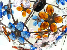 Load image into Gallery viewer, Gorgeous Vintage Ball Ceiling Chandelier Prisms Flowers Maison Bagues Style 1980
