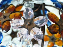 Load image into Gallery viewer, Gorgeous Vintage Ball Ceiling Chandelier Prisms Flowers Maison Bagues Style 1980
