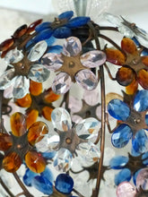 Load image into Gallery viewer, Gorgeous Vintage Ball Ceiling Chandelier Prisms Flowers Maison Bagues Style 1980
