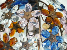 Load image into Gallery viewer, Gorgeous Vintage Ball Ceiling Chandelier Prisms Flowers Maison Bagues Style 1980
