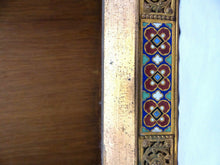 Load image into Gallery viewer, Antique French Bronze &amp; Enamel Plaque Religious Cross Frame RARE box 19th
