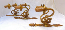 Load image into Gallery viewer, Vintage Set 3x French Empire Wall Light Sconce 2 Light Gilded Bronze brass 1960
