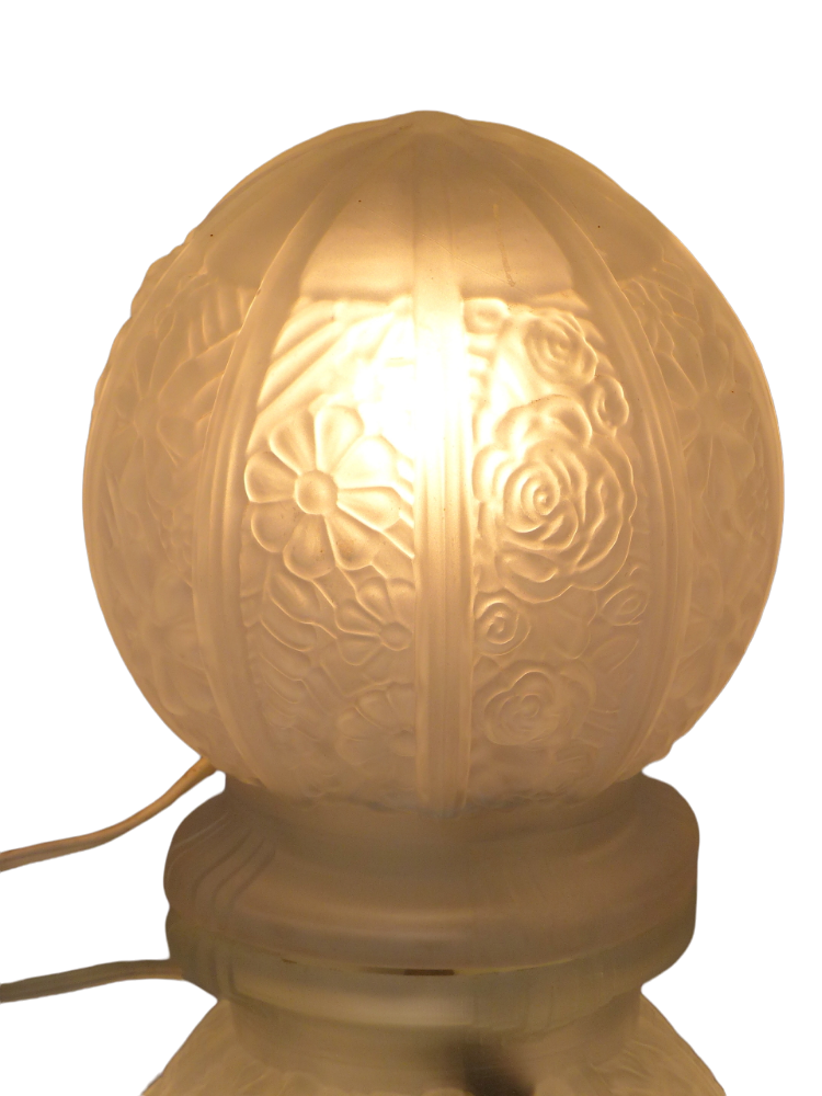 Gorgeous vintage French ART DECO Lamp or Ceiling- Molded Glass Ball