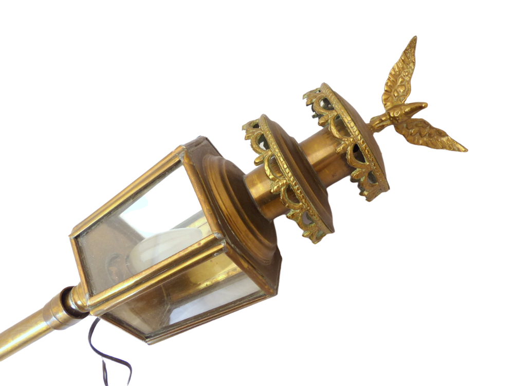 Gorgeous Vintage French Wall Light Lantern Sconce Gilded Bronze Eagle Empire