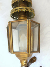 Load image into Gallery viewer, Gorgeous Vintage French Wall Light Lantern Sconce Gilded Bronze Eagle Empire
