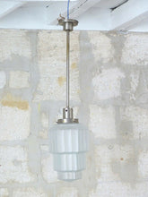 Load image into Gallery viewer, Gorgeous Antique French ART DECO Ceiling Suspension Chandelier 1930 Skyscraper
