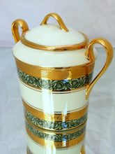 Load image into Gallery viewer, Gorgeous Sugar Box Empire Gilded Palmettes by LEGLE Limoges Porcelain
