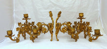 Load image into Gallery viewer, Rare Antique FRENCH Pair Gilded Bronze Wall Light Sconce Candlestick 19TH Church
