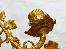 Load image into Gallery viewer, Rare Antique FRENCH Pair Gilded Bronze Wall Light Sconce Candlestick 19TH Church
