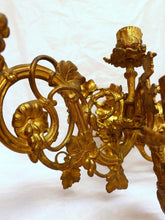 Load image into Gallery viewer, Rare Antique FRENCH Pair Gilded Bronze Wall Light Sconce Candlestick 19TH Church
