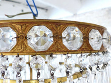 Load image into Gallery viewer, 1920 Gorgeous French Cut Crystal Prisms Brass Ceiling Empire Rare Chandelier
