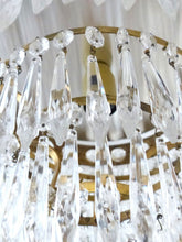 Load image into Gallery viewer, 1920 Gorgeous French Cut Crystal Prisms Brass Ceiling Empire Rare Chandelier
