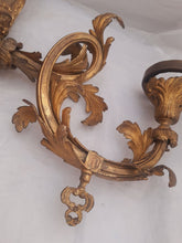 Load image into Gallery viewer, XL Large Antique PAIR French Gilt Bronze Rococo 19TH Wall Light Sconce Louis XV
