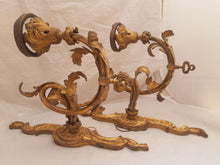 Load image into Gallery viewer, XL Large Antique PAIR French Gilt Bronze Rococo 19TH Wall Light Sconce Louis XV
