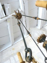 Load image into Gallery viewer, Antique French 3 Arms Ormolu Bronze Brass Tole Chandelier Ceiling Empire 19TH
